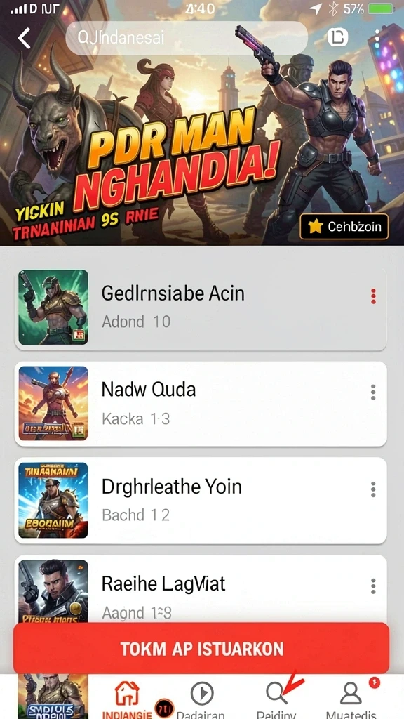 Visual yang menampilkan level menantang yang harus diselesaikan.
