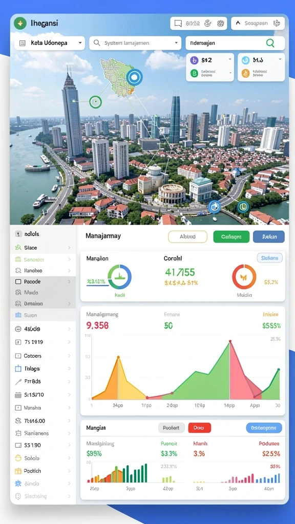 Visual dari dunia virtual yang colorful dan menarik.