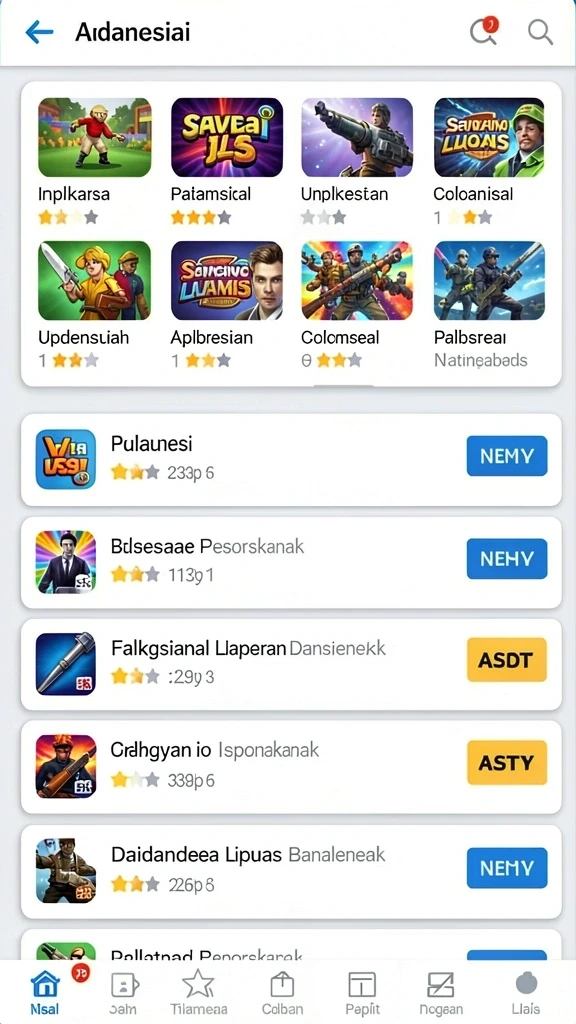 Tampilan antarmuka permainan yang modern dan mudah digunakan.