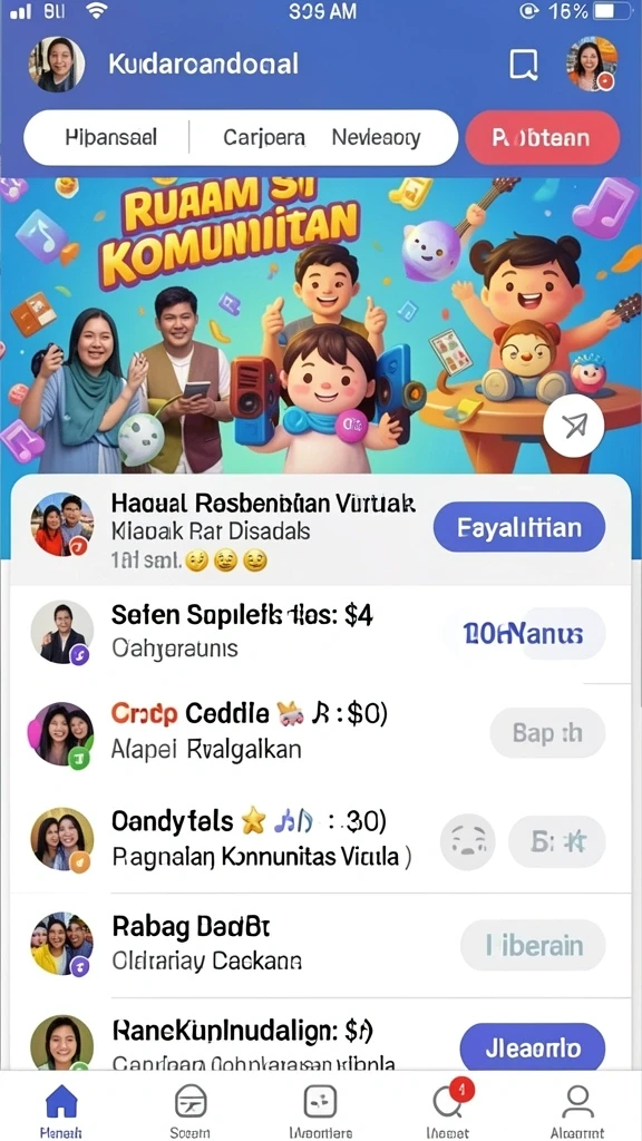 Tampilan menu utama yang menarik dan mudah dinavigasi.